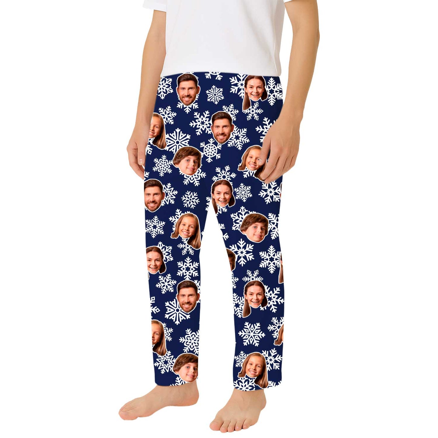 Men's Snowflake Personalised PJ Bottoms