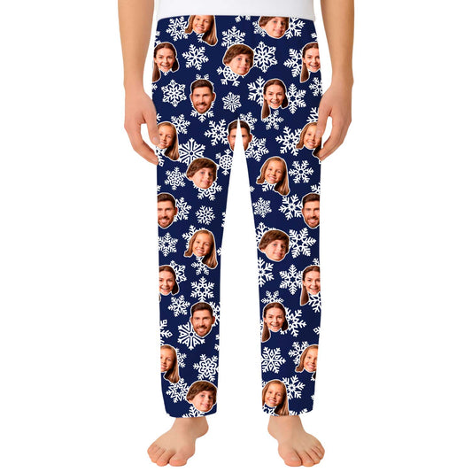 Men's Snowflake Personalised PJ Bottoms
