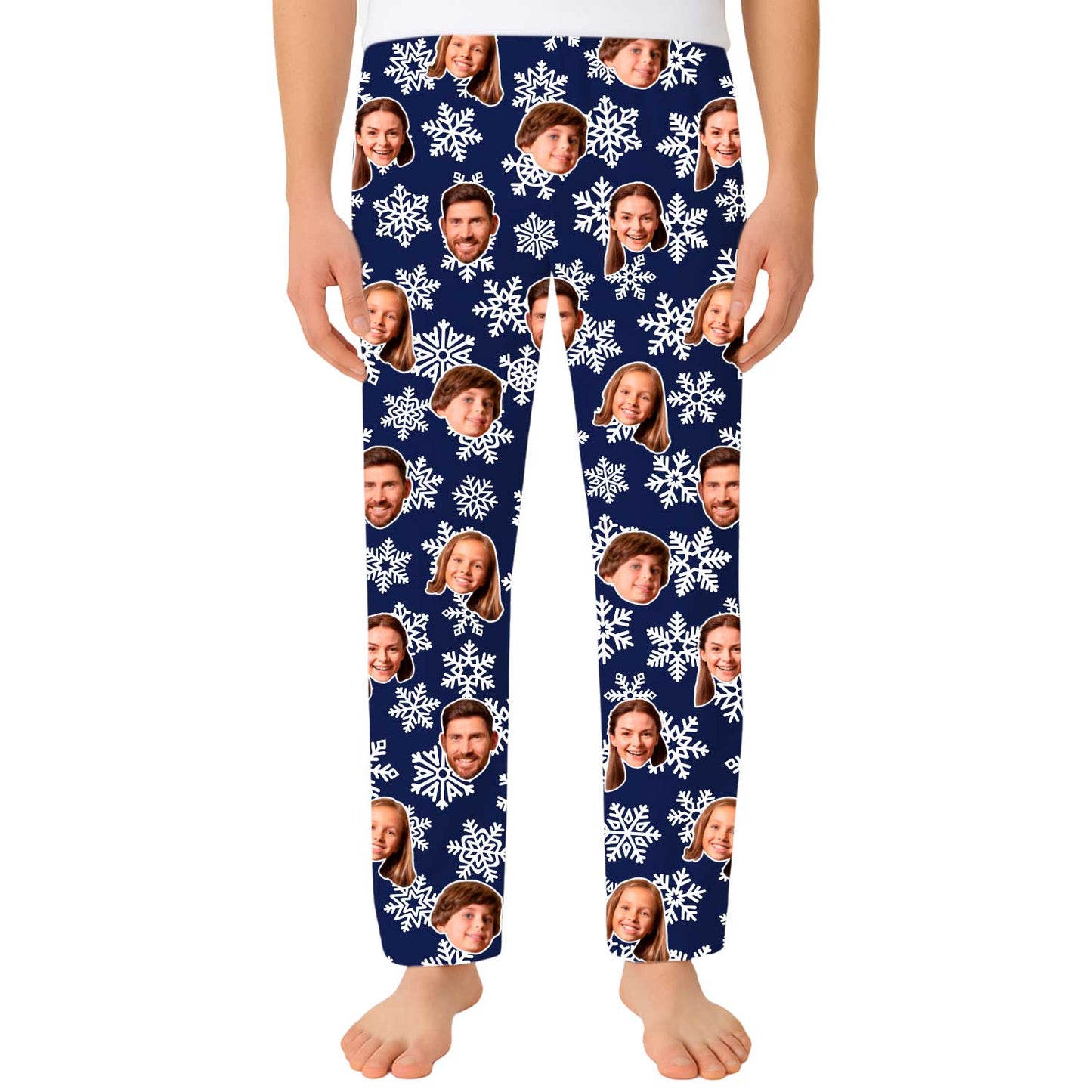 Men's Snowflake Personalised PJ Bottoms