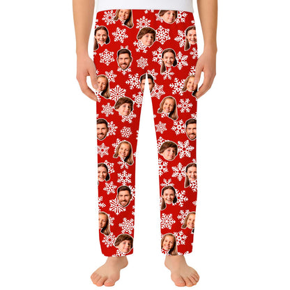 Men's Snowflake Personalised PJ Bottoms