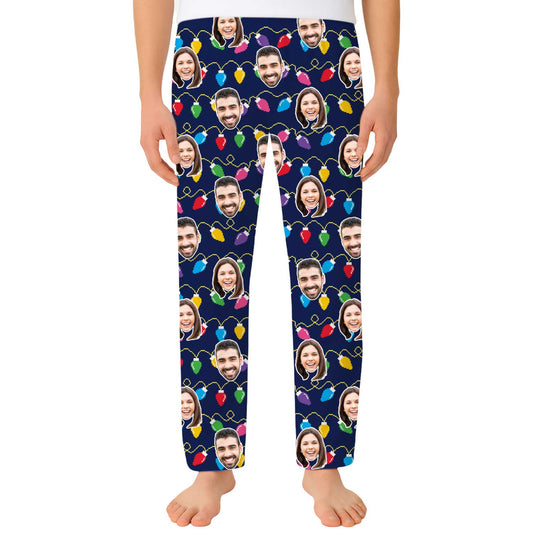 Christmas Lights Custom Men's PJ Bottoms