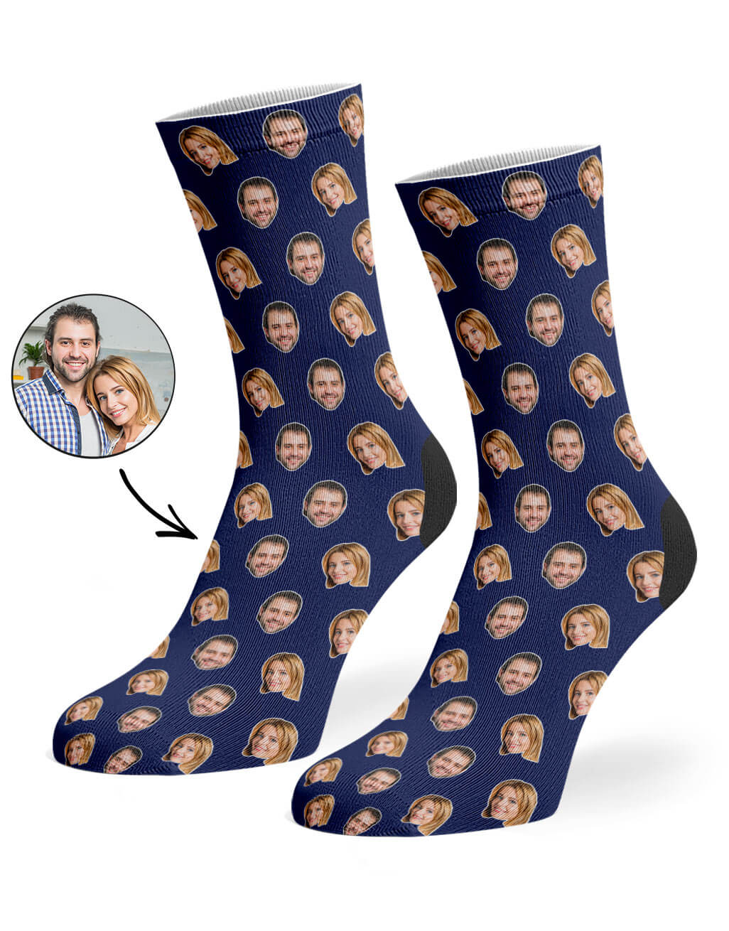 Couples Face Pattern Socks