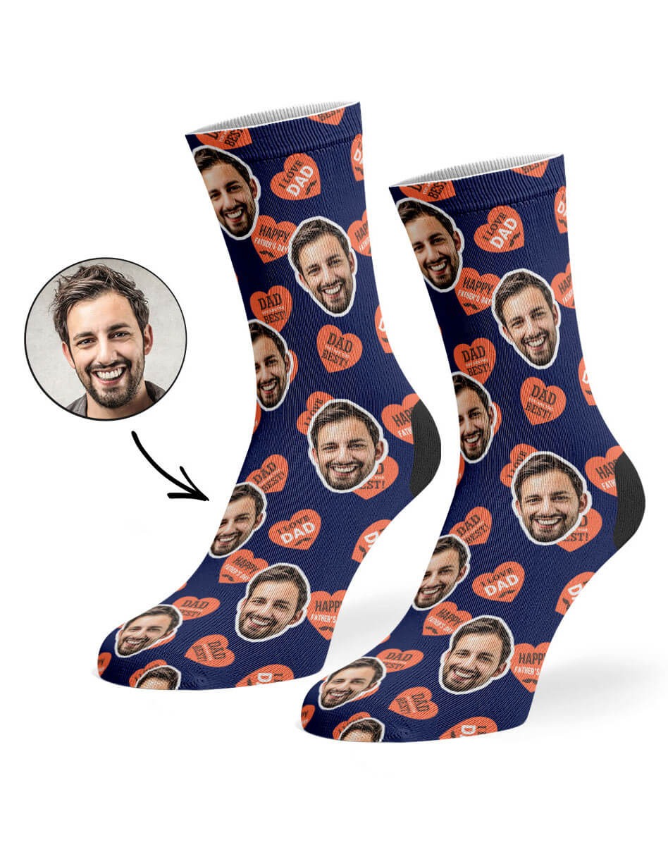 Dad Love Hearts Socks