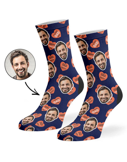 Dad Love Hearts Socks