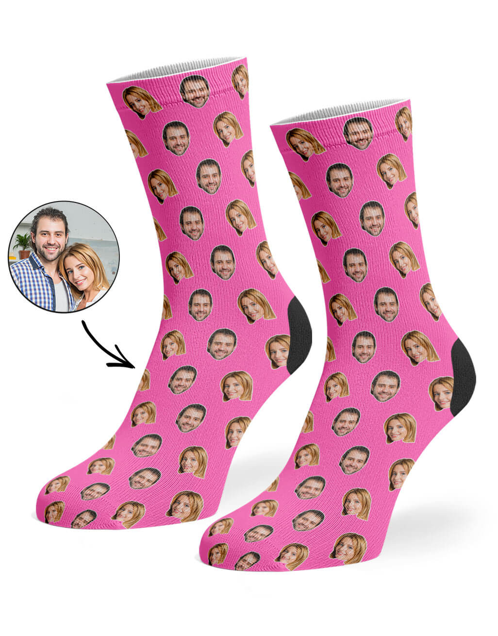 Couples Face Pattern Socks