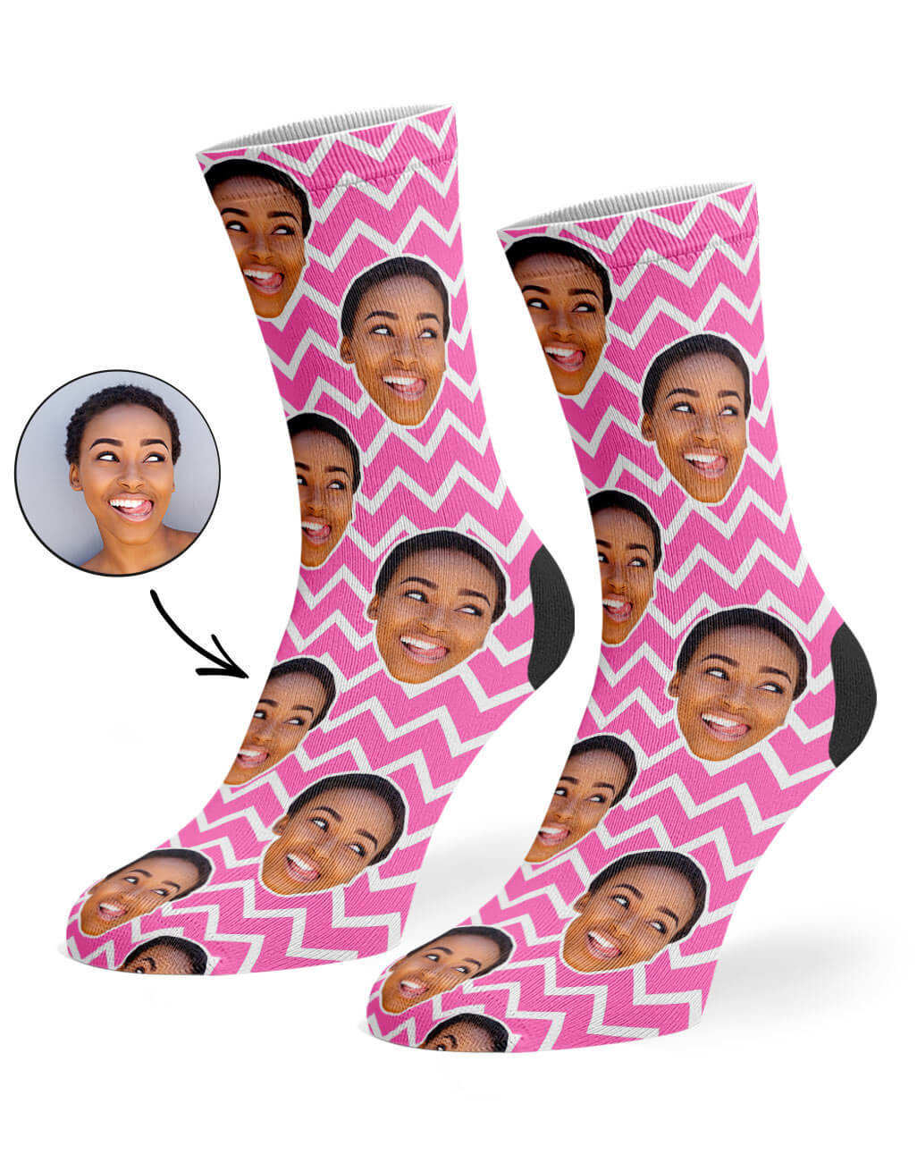 Zig Zag Face Pattern Socks