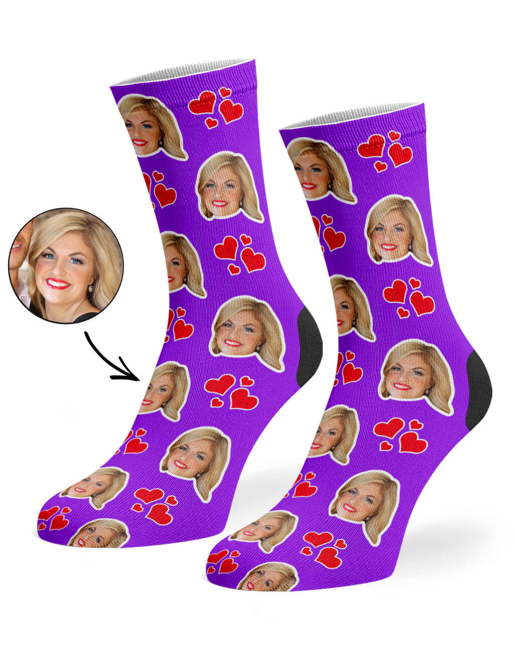 My Valentine Face Socks