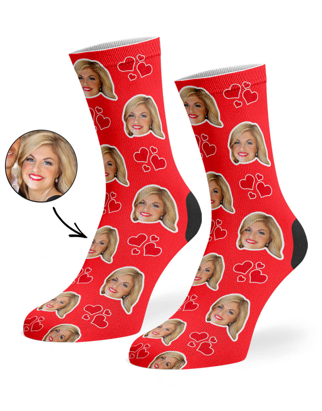 My Valentine Face Socks