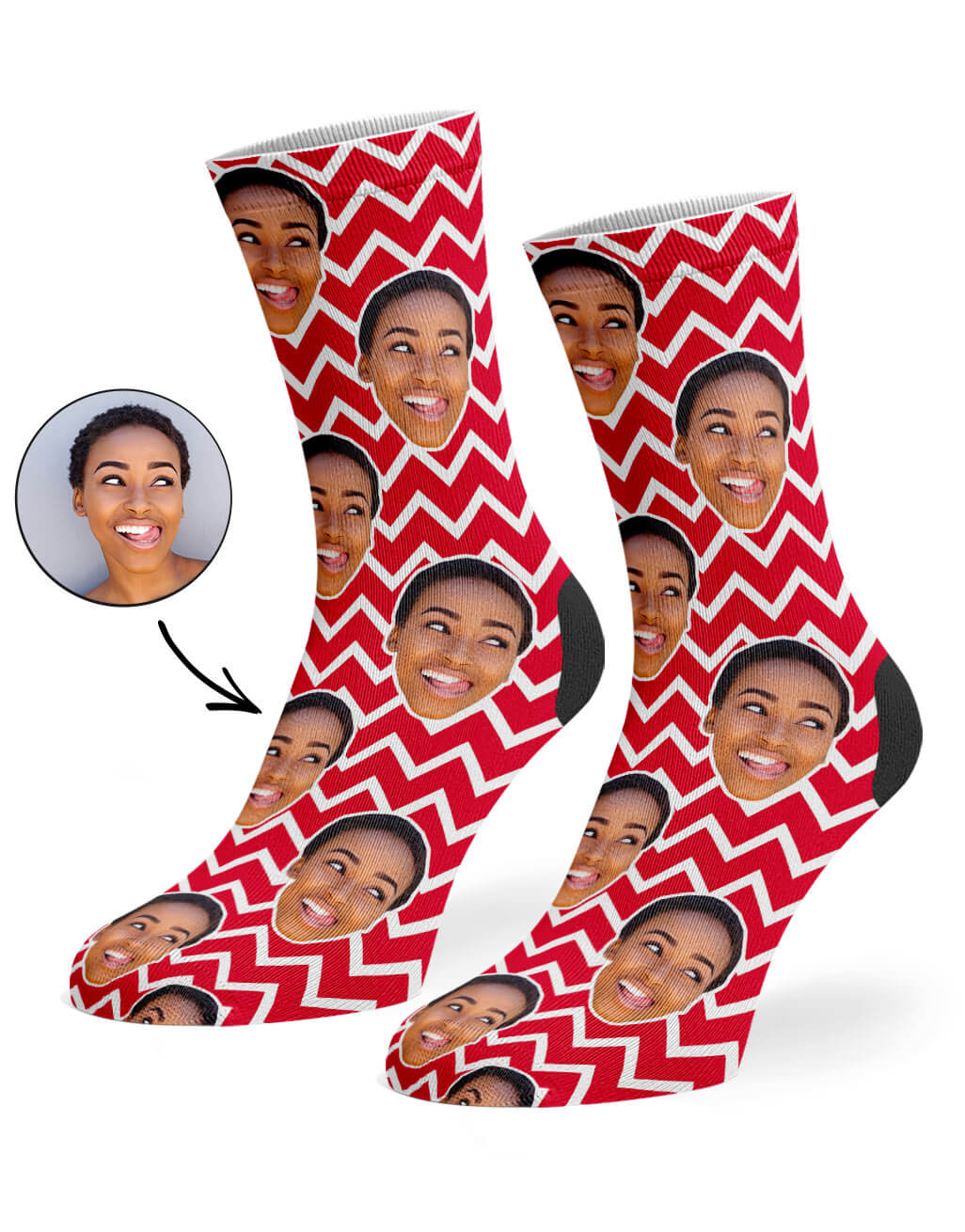 Zig Zag Face Pattern Socks