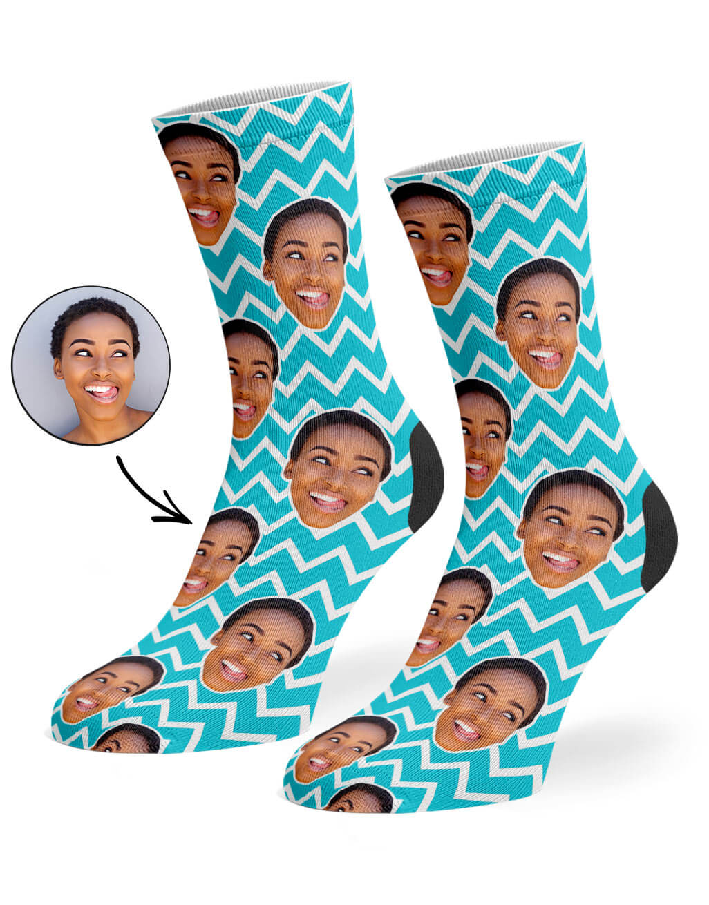 Zig Zag Face Pattern Socks