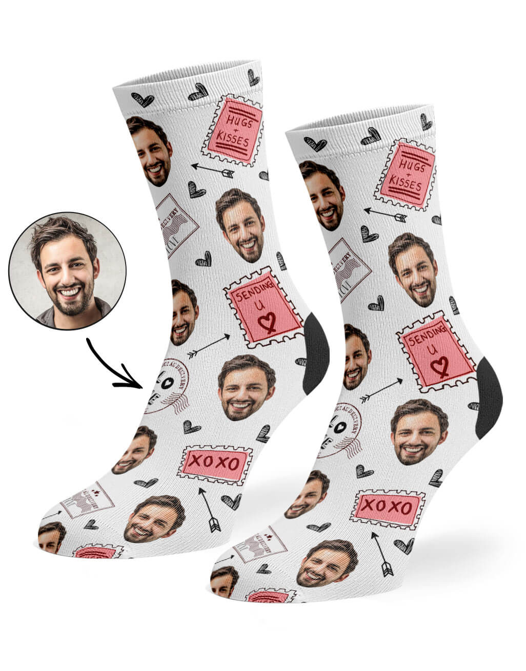 Love Stamp Face Socks