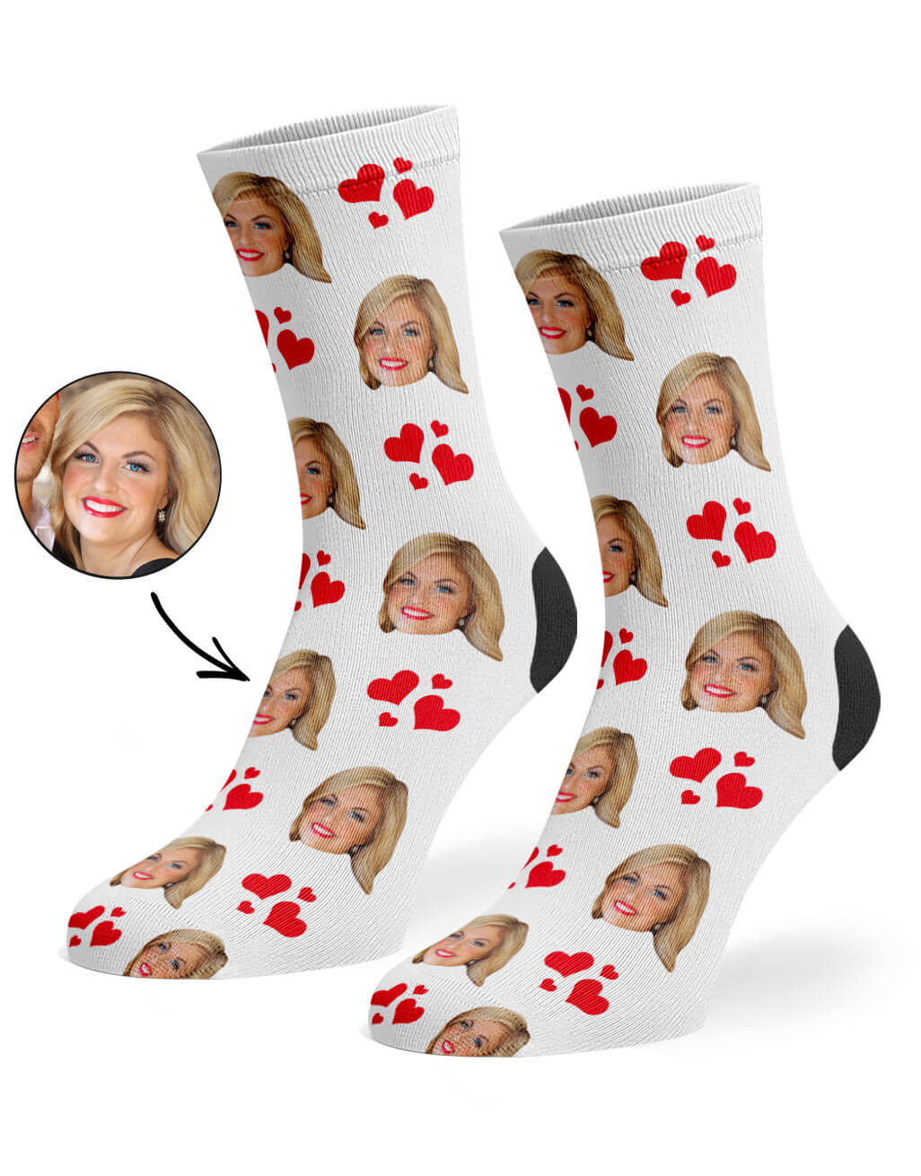 My Valentine Face Socks
