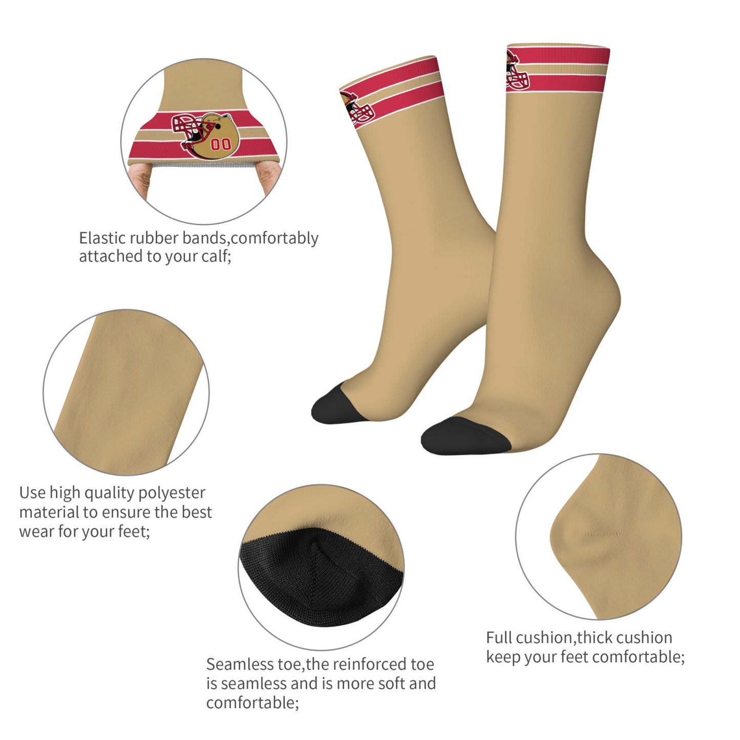 San Francisco Football Style Socks – Personalized & Unique