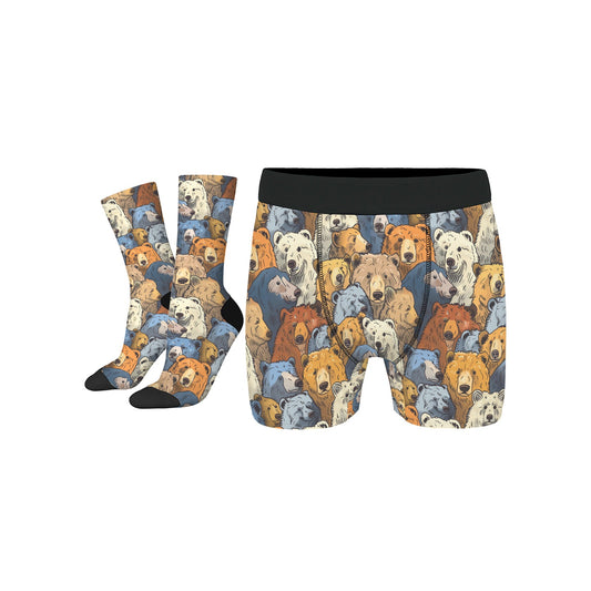 Custom Men's Underwear & Socks Set - Bear Family