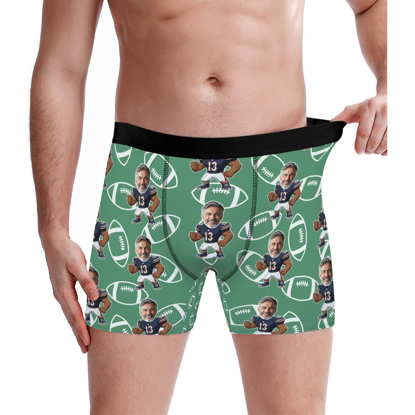 Athletic Chicago Football Style Custom Face Socks & Boxer Briefs
