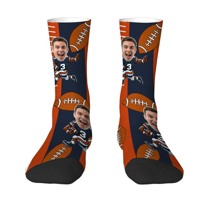 Custom Chicago Football Face Socks