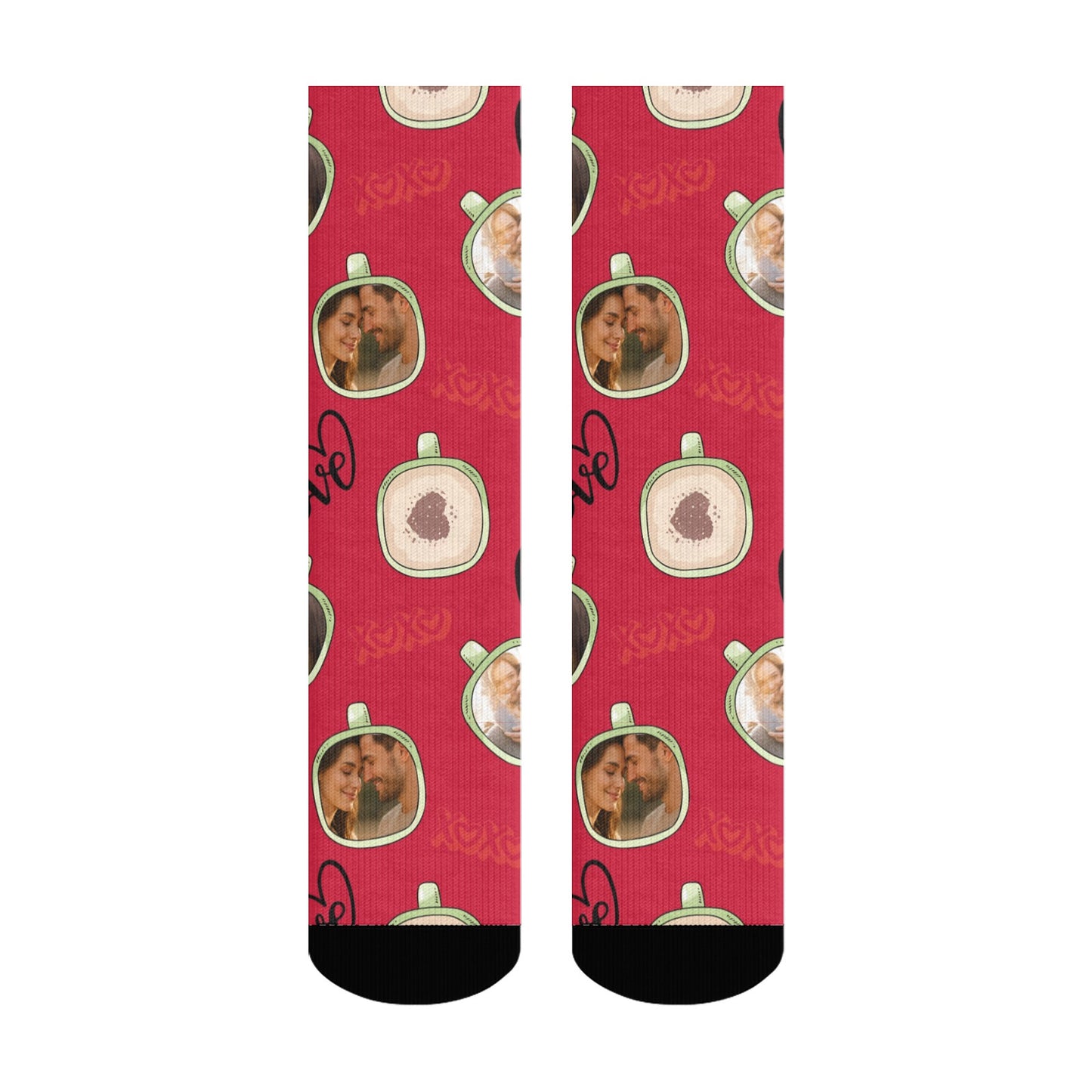 Custom Valentine's Day Couple Love Coffee Socks
