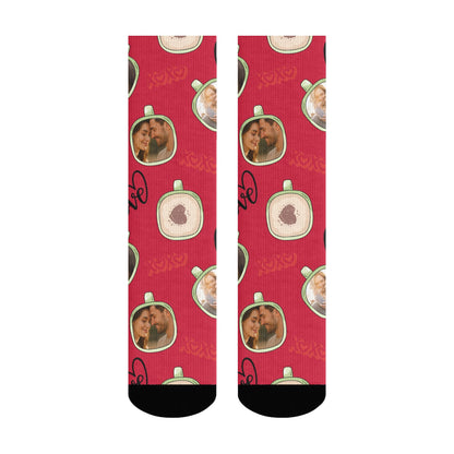 Custom Valentine's Day Couple Love Coffee Socks