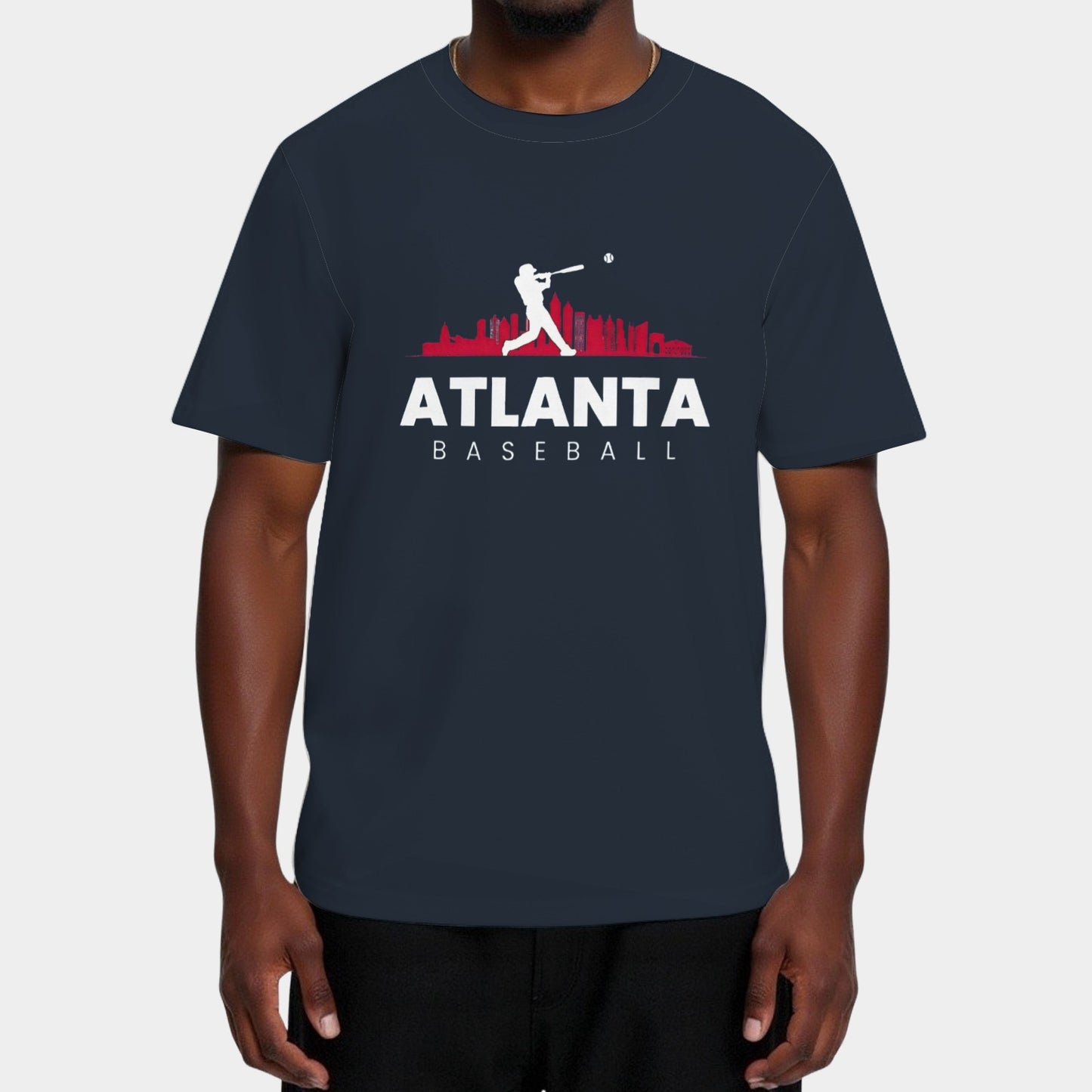 Atlanta Skyline Baseball Vintage Minimalist Retro Baseball Lover T-Shirt