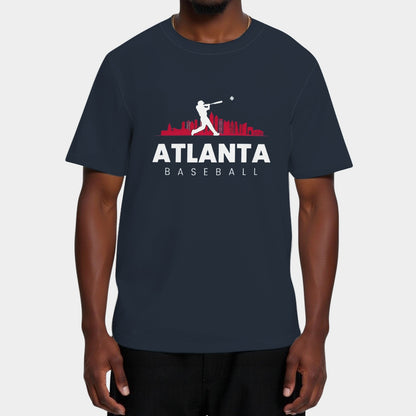 Atlanta Skyline Baseball Vintage Minimalist Retro Baseball Lover T-Shirt