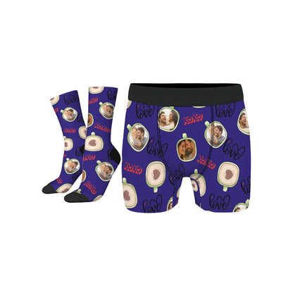 Personalized Valentine's Day Couple Love Coffee Underwear Sock Sets
