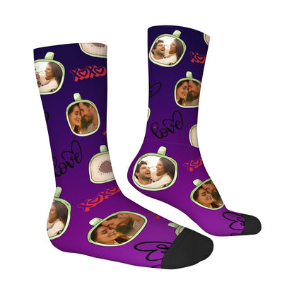 Personalized Valentine's Day Couple Love Coffee Gradient Sock