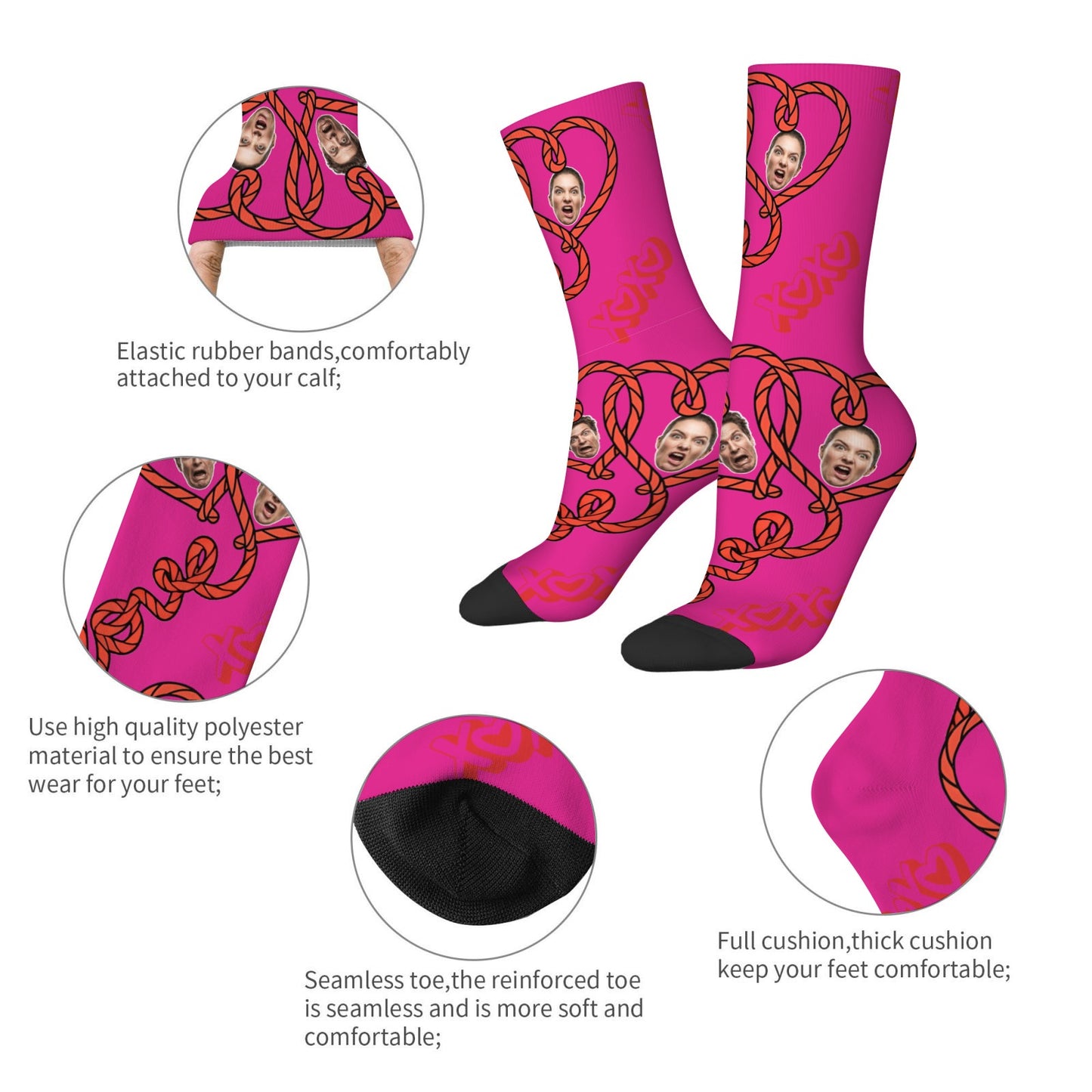Personalized Valentine's Day Couple Love Heart Sock