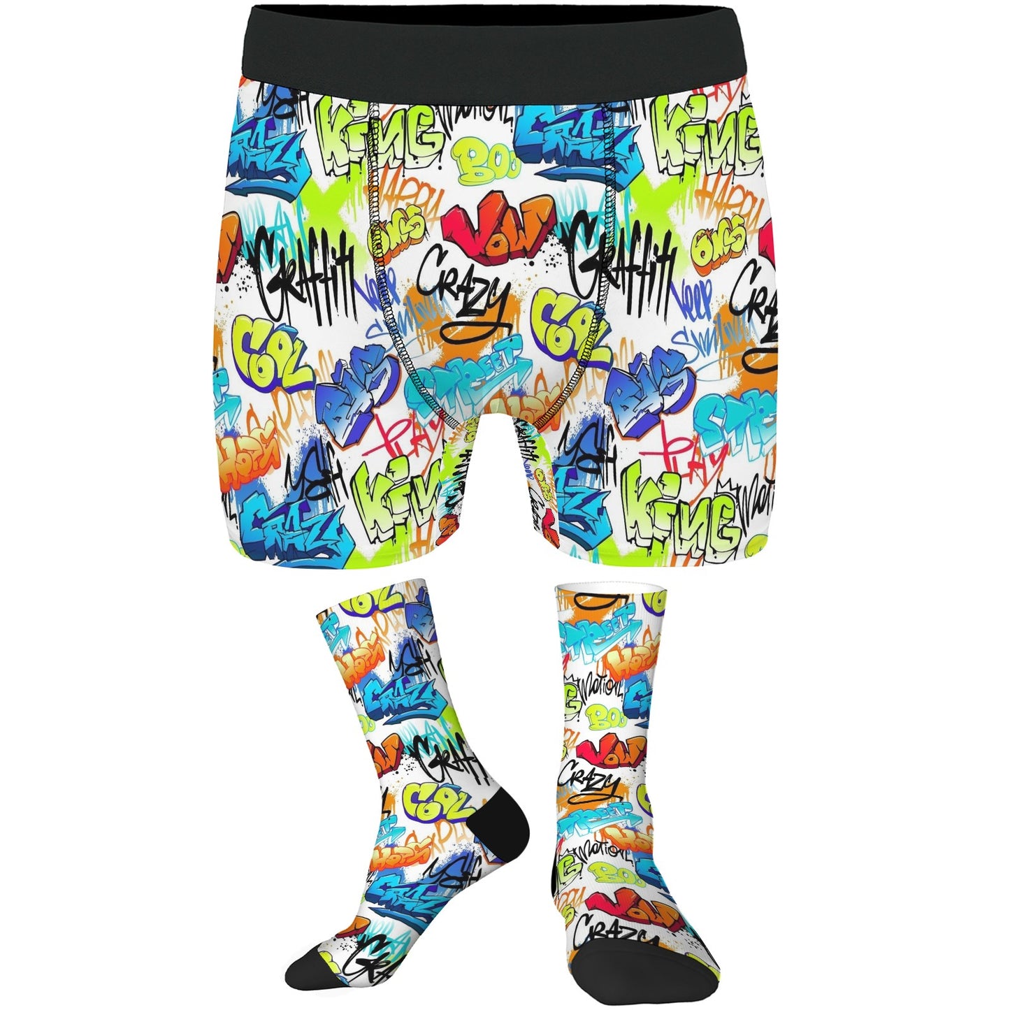 Custom Men's Underwear & Socks Set - Crazy Cool Graffiti