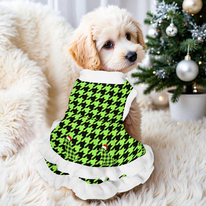 Houndstooth Pattern Pets Christmas Dress
