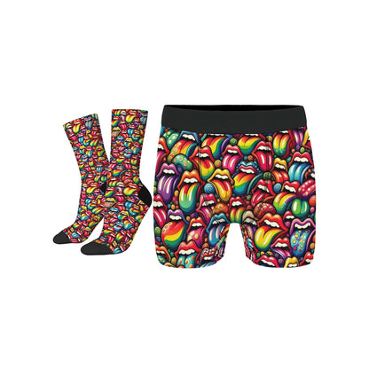 Custom Men's Underwear & Socks Set - Tongue Design