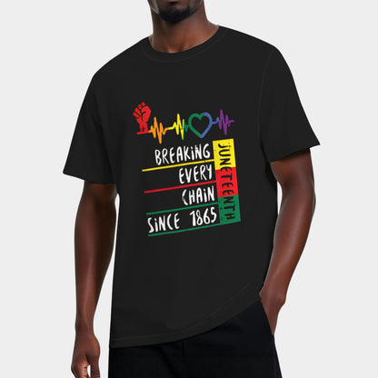 Breaking Every Chain Since 1865 Juneteenth Freedom Heart Beat T-Shirt