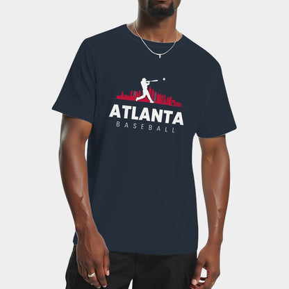 Atlanta Skyline Baseball Vintage Minimalist Retro Baseball Lover T-Shirt