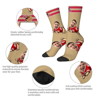 Custom San Francisco Football Face Socks