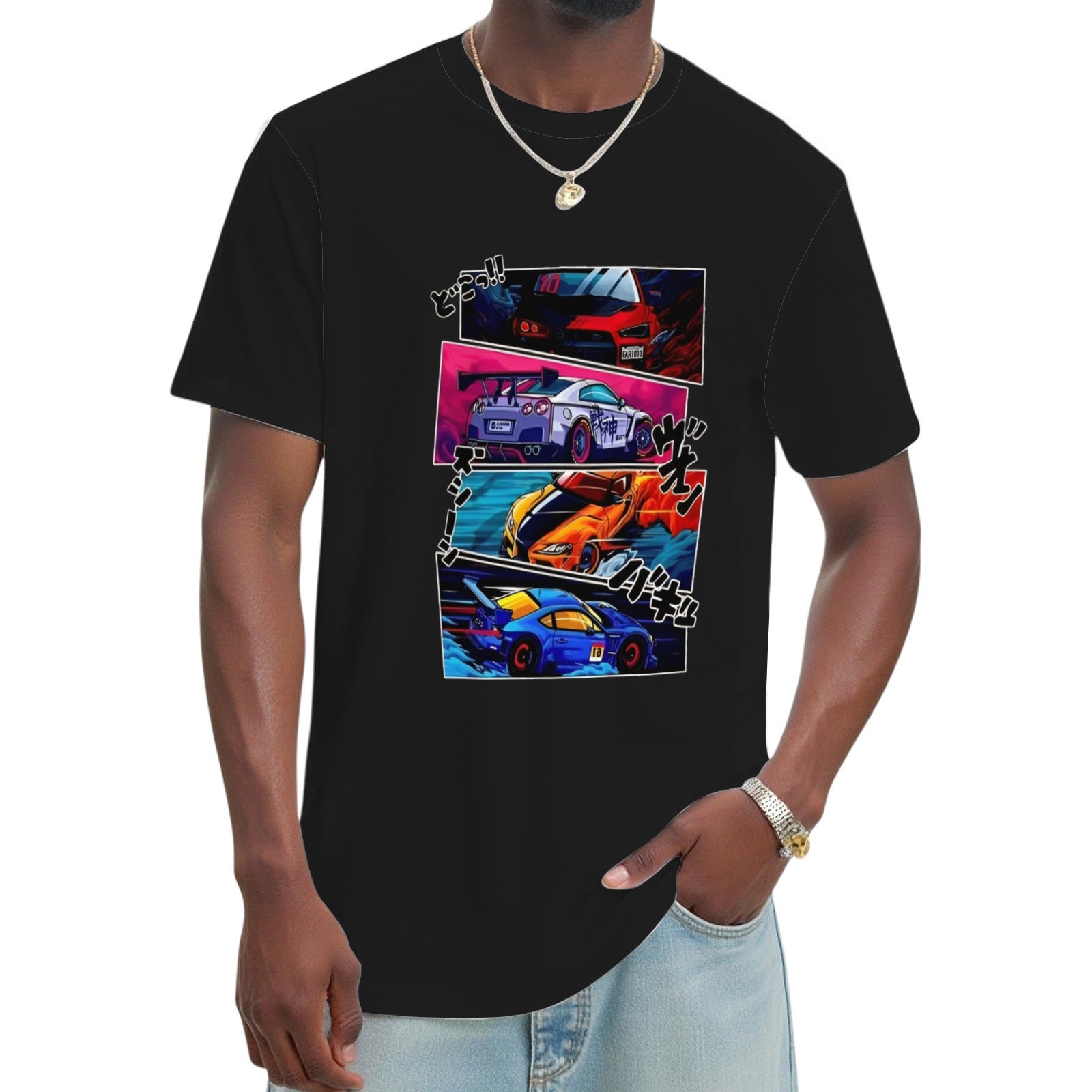 Japan JDM Cars Crew Neck Tee Breathable Casual Top