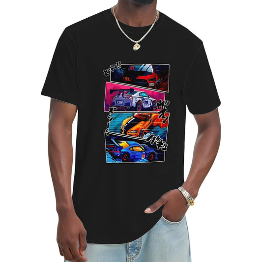 Japan JDM Cars Crew Neck Tee Breathable Casual Top