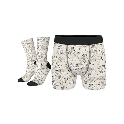 Custom Men's Underwear & Socks Set - Music Design