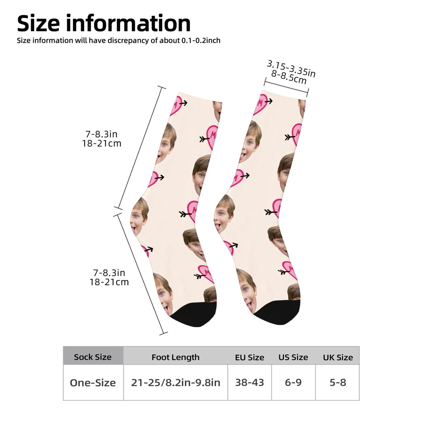 Custom Heart Mom Sock