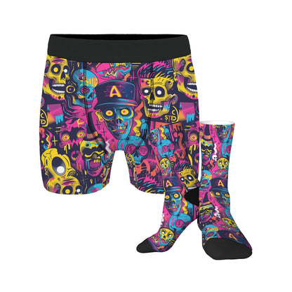 Custom Men's Underwear & Socks Set - Shock Skull