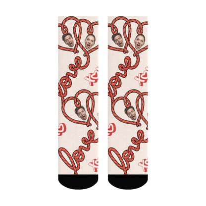 Personalized Valentine's Day Couple Love Heart Sock