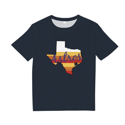 Texa Houston Baseball Lover Vintage Fans Map T-Shirt