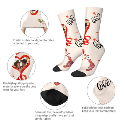 Custom Valentine's Day Cowboy Couple Love Sock
