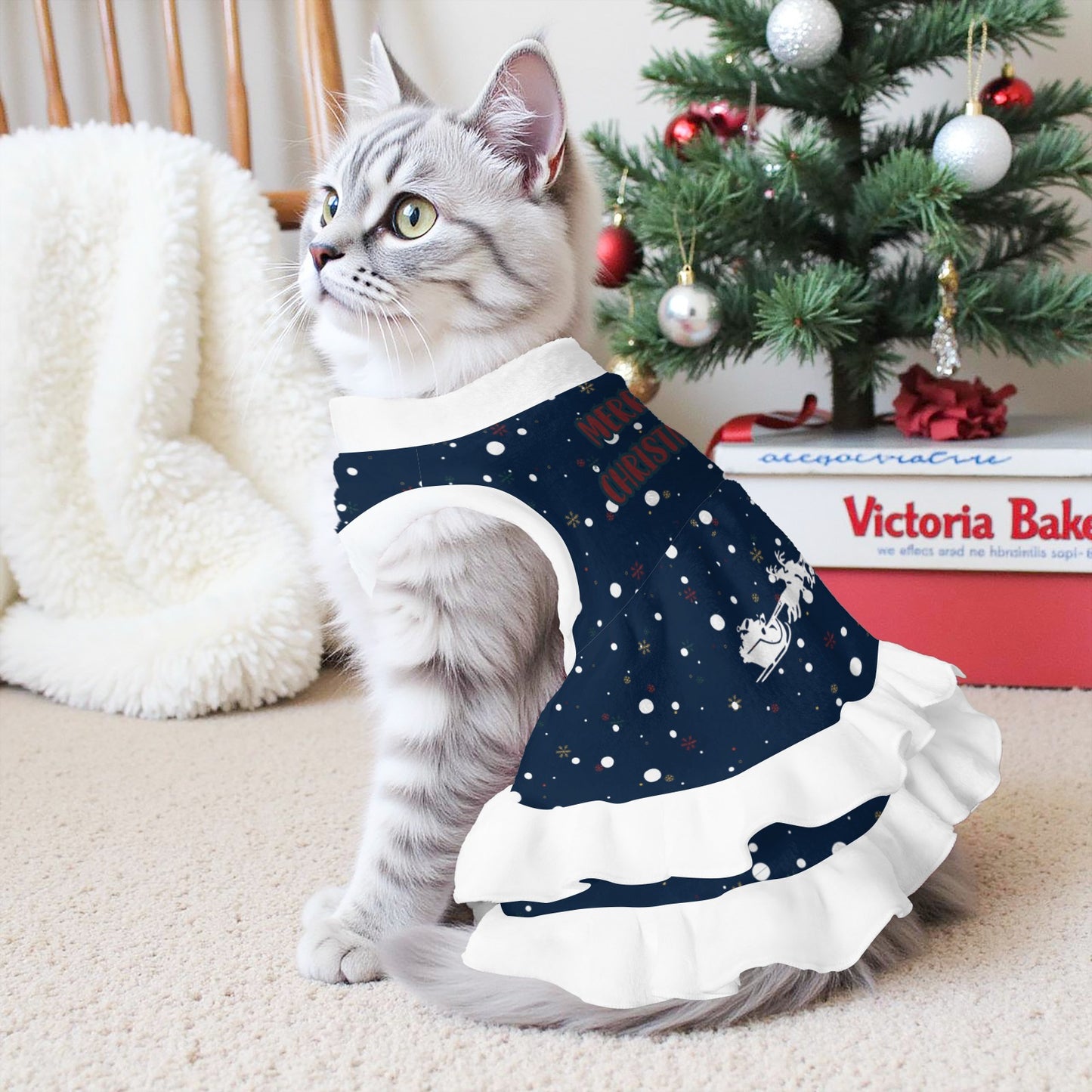 Merry Christamas Santa Claus Pattern Pets Christmas Dress