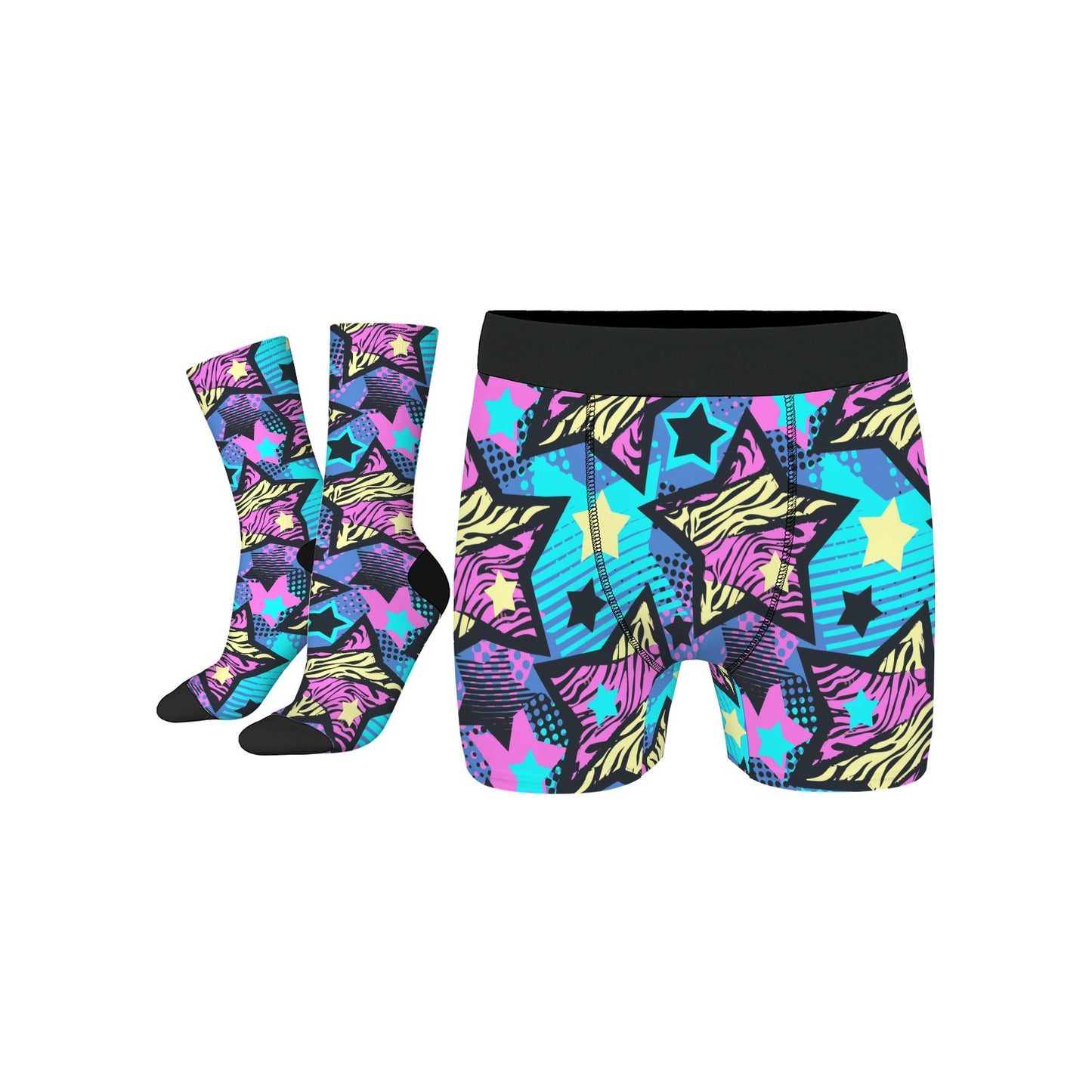 Custom Men's Underwear & Socks Set - Star Pattern