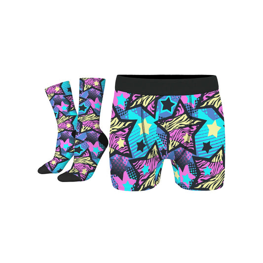 Custom Men's Underwear & Socks Set - Star Pattern