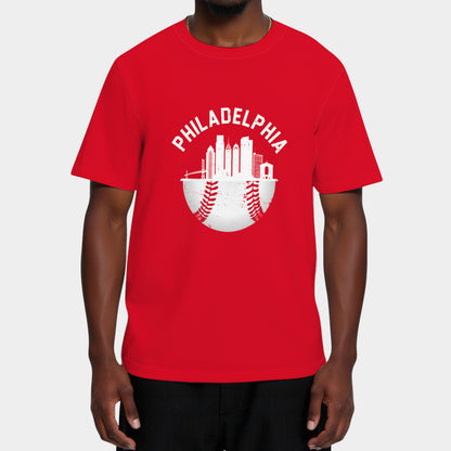 Vintage Philadelphia Baseball Retro Skyline T-Shirt