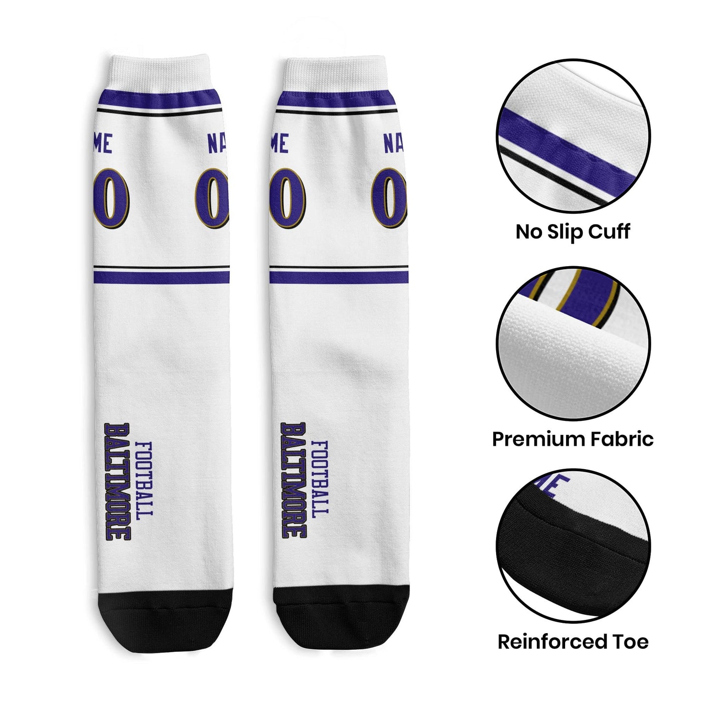 Personalized Baltimore Football Sock for Everyday Wear