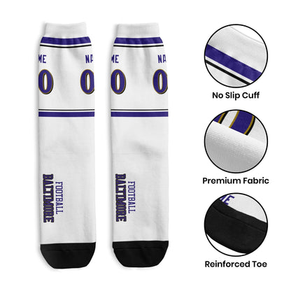 Personalized Baltimore Football Sock for Everyday Wear