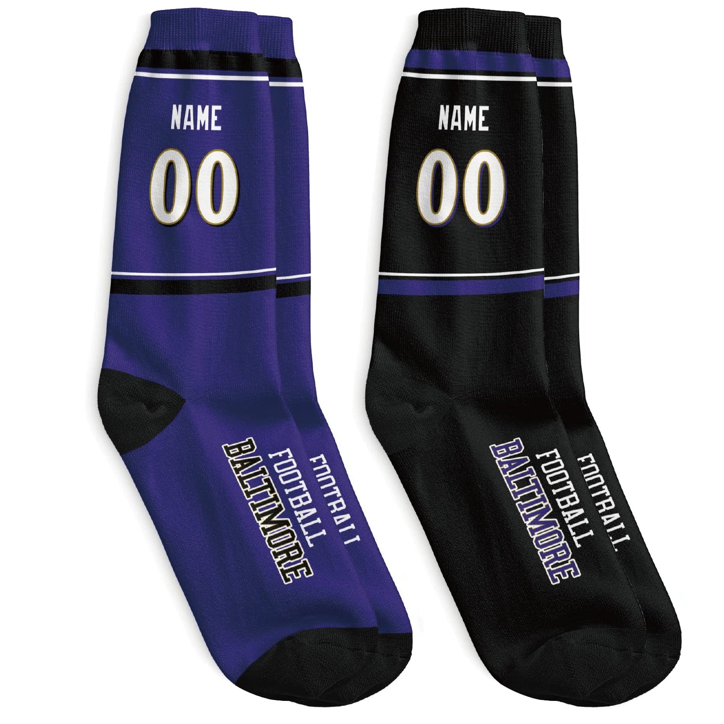 Personalized Baltimore Football Sock for Everyday Wear