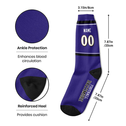 Personalized Baltimore Football Sock for Everyday Wear