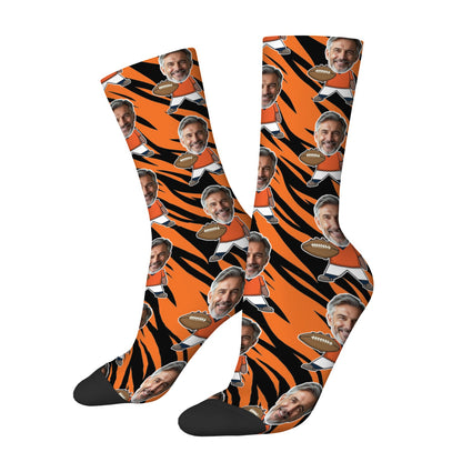 Custom Denver Football Face Socks
